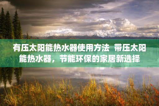 有压太阳能热水器使用方法  带压太阳能热水器，节能环保的家居新选择