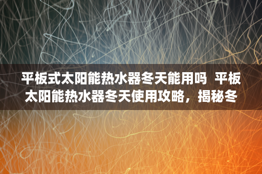 平板式太阳能热水器冬天能用吗  平板太阳能热水器冬天使用攻略，揭秘冬季热水供应的秘密！