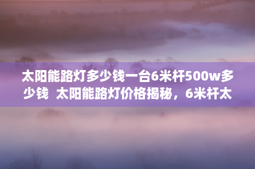 太阳能路灯多少钱一台6米杆500w多少钱  太阳能路灯价格揭秘，6米杆太阳能路灯性价比分析