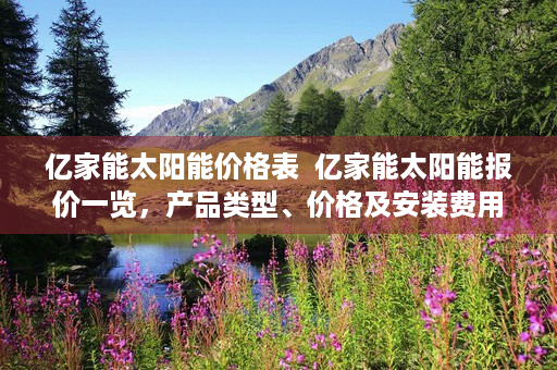 亿家能太阳能价格表  亿家能太阳能报价一览，产品类型、价格及安装费用解析