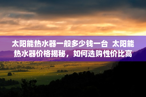 太阳能热水器一般多少钱一台  太阳能热水器价格揭秘，如何选购性价比高的产品