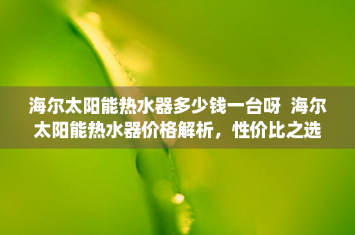 海尔太阳能热水器多少钱一台呀  海尔太阳能热水器价格解析，性价比之选，选购指南一览无遗