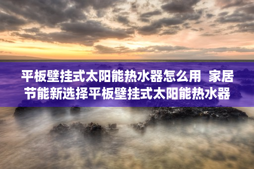 平板壁挂式太阳能热水器怎么用  家居节能新选择平板壁挂式太阳能热水器，安装便捷，节能环保，告别高价电费！