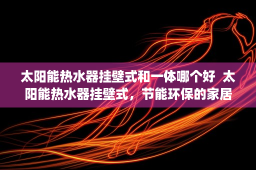 太阳能热水器挂壁式和一体哪个好  太阳能热水器挂壁式，节能环保的家居必备，选购攻略与使用技巧大揭秘！