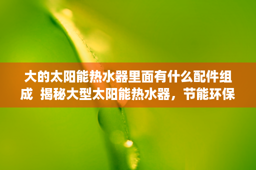 大的太阳能热水器里面有什么配件组成  揭秘大型太阳能热水器，节能环保的未来家居选择