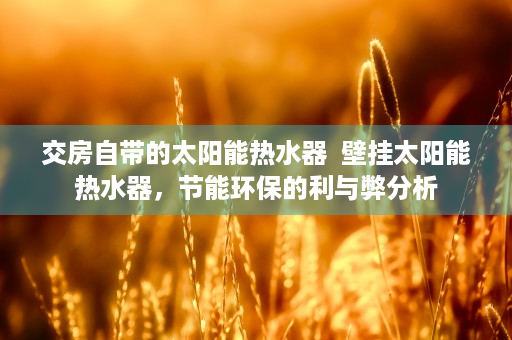 交房自带的太阳能热水器  壁挂太阳能热水器，节能环保的利与弊分析