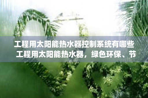 工程用太阳能热水器控制系统有哪些  工程用太阳能热水器，绿色环保、节能高效的清洁能源解决方案