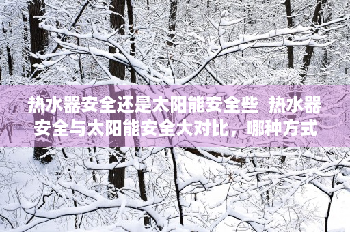 热水器安全还是太阳能安全些  热水器安全与太阳能安全大对比，哪种方式更值得信赖？