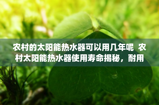 农村的太阳能热水器可以用几年呢  农村太阳能热水器使用寿命揭秘，耐用性分析及保养指南